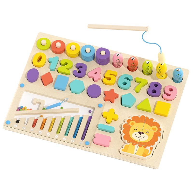 Montessori Wooden Puzzle Board for Toddlers Aged 1-3: Early Education Building Blocks Toy