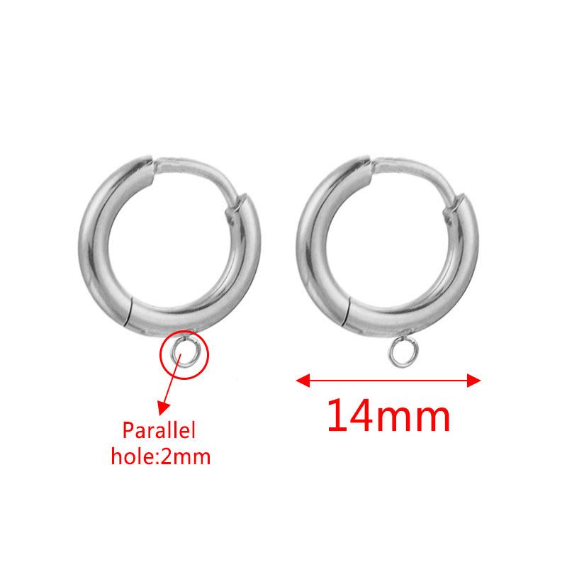 10pcs Gold Stainless Steel Hoop Earrings Hooks Round Earring Post for Women DIY Earrings Making Supplies Jewelry Accessories