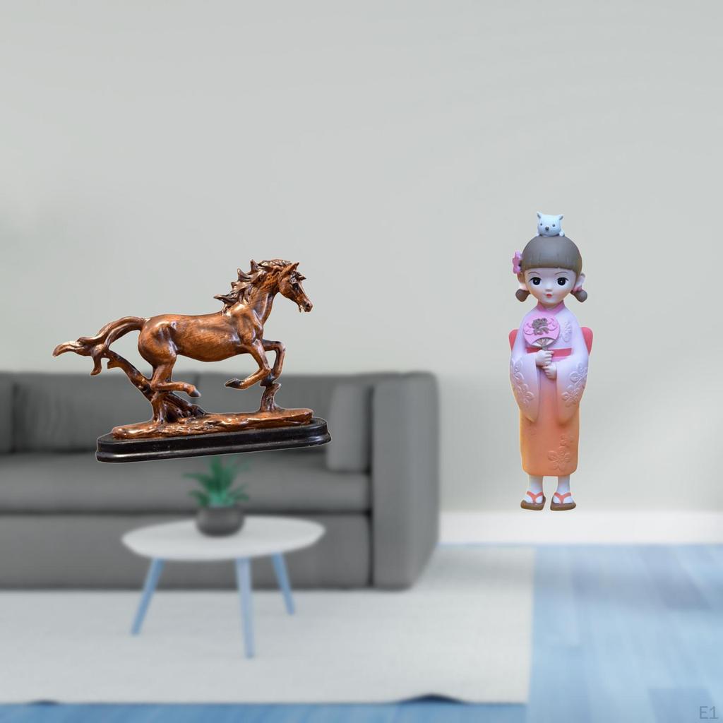 Sculpture Figurine Artwork Collectible Ornament Horse Statue for Desk Decoration Bookcase Living