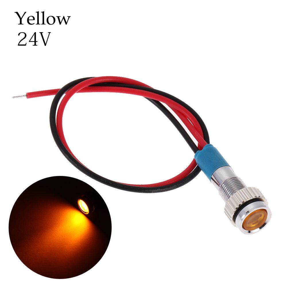 Red Yellow Blue Green White Signal Lamp 6mm LED Metal Indicator Light 3V 5V 6V 9V 12V 24V 220V