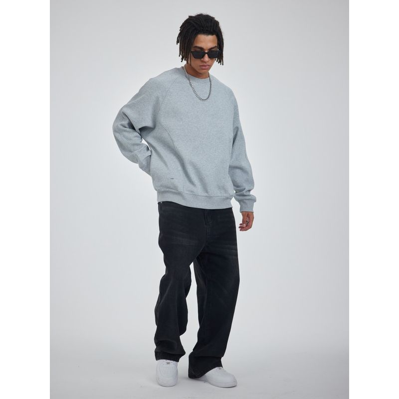 Cleanfit American-Style Heavyweight 500g Air Layer Fleece-Lined Crew Neck Warm Base Layer Pullover Boxy Sweatshirt for Men Trendy