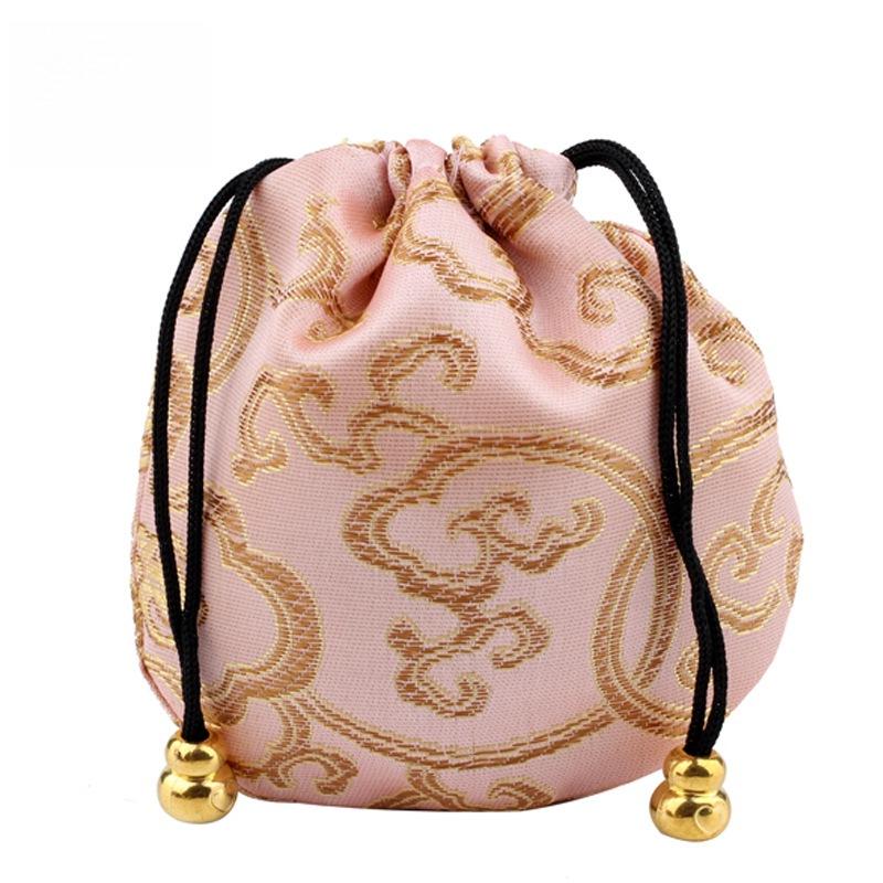 18 Brocade-Style Drawstring Bags for Buddhist Beads Bracelets & Cultural Play