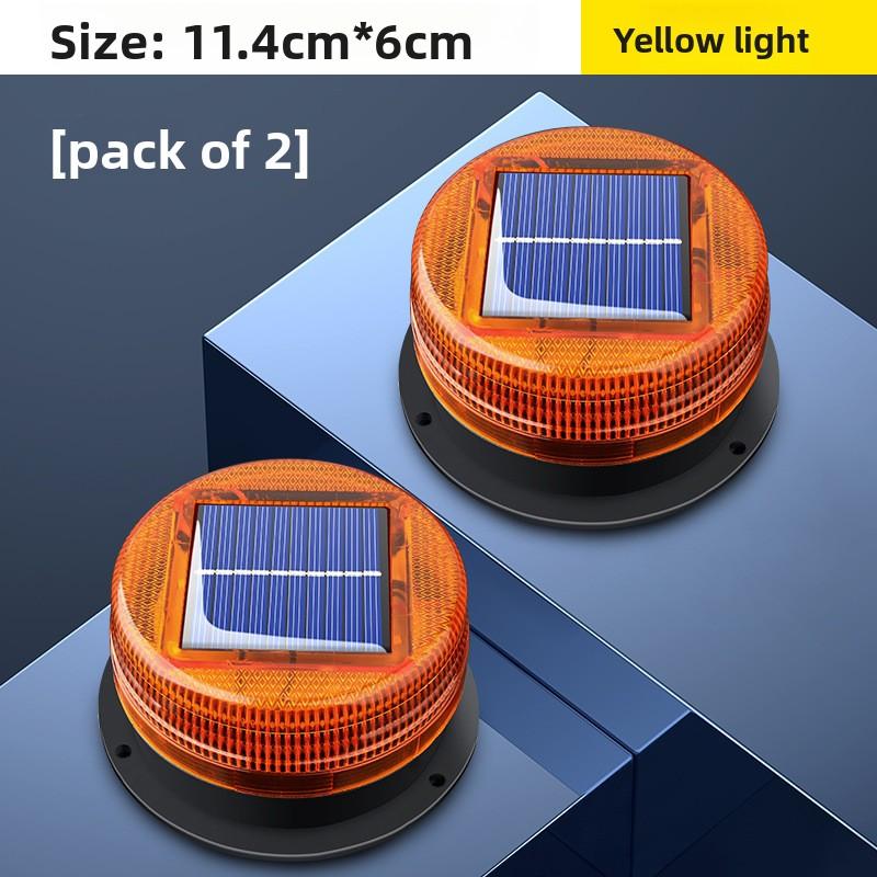 Solar LED Magnetic Warning Light Car Truck Vehicle Wireless Strobe Beacon Flashlight Emergency Signal Night Sensor Flashing