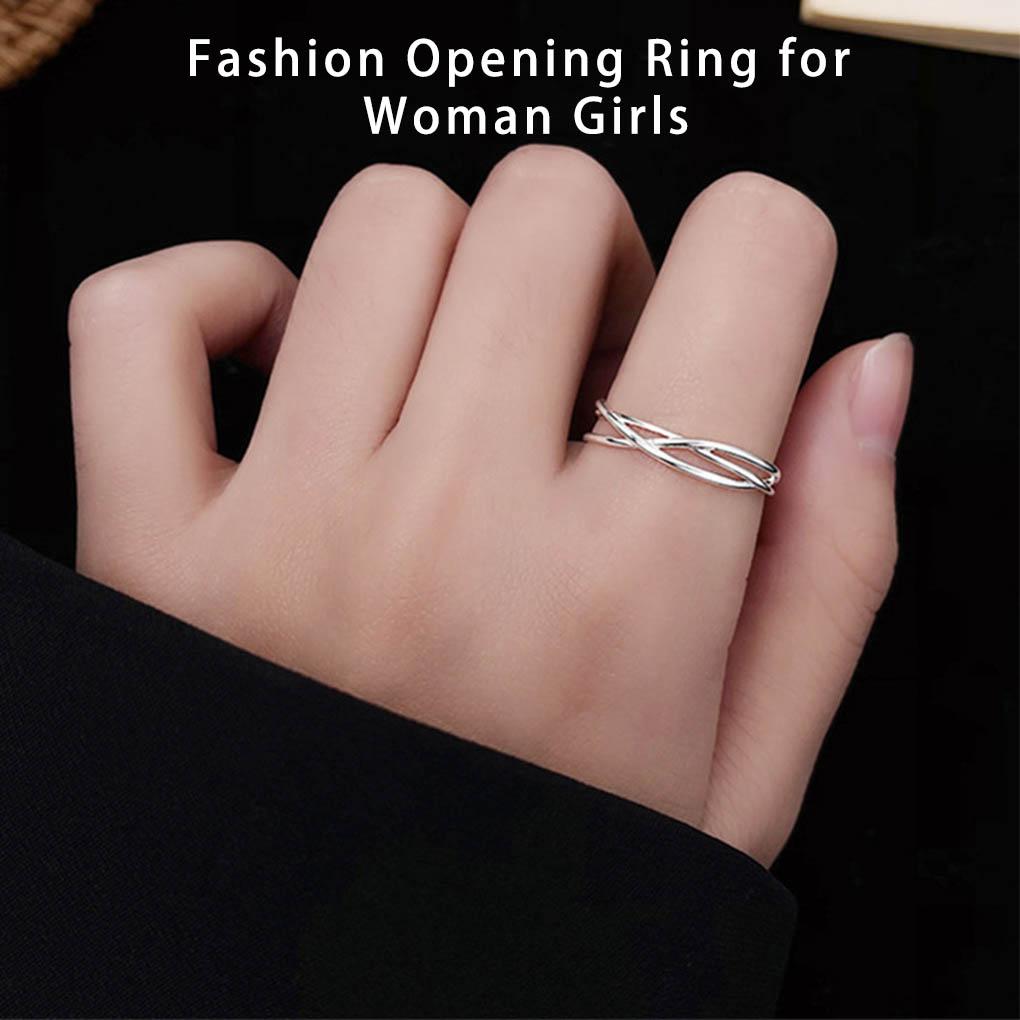 Woman Opening Ring Adjustable Fashion Trendy Wedding Engagement Bridal Festival Date Shop Simple Jewelry Ladies