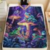 Kolorowy koc flanelowy ze wzorem żabki, Wysoka jakość, Wygodny na wszystkie pory roku, Wystrój domu, Ciepło i komfort, Idealny na prezenty.