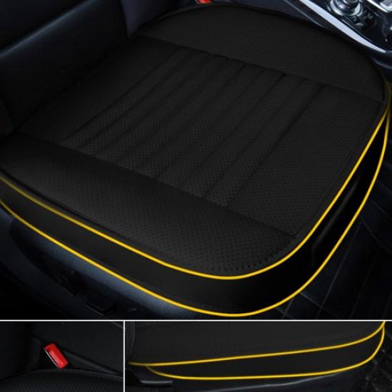 Car Seat PU Front Universal Leather Cover Auto Seat Cushion Protector Pad Black