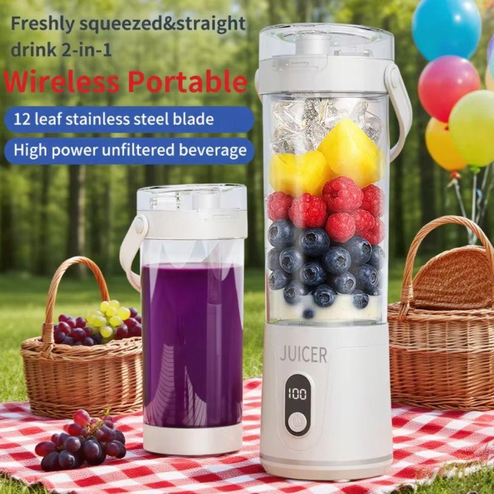 600ML Capacity Portable Blender USB Rechargeable Fruit Mixers Electric Juicer  Smoothie Making