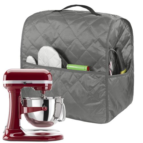 

Чехол для миксера-стенда KitchenAid с наклонной головкой 4,5-5 кварт, пылезащитный чехол для кухонного комбайна с карманом для бытовых гаджетов и аксессуаров серый