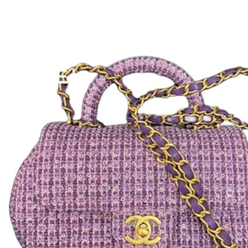 Chanel Twill Soft Woolen Shoulder Bag, Crossbody Bag, Handbag Small Women's Purple AS4573-B15098-NT171