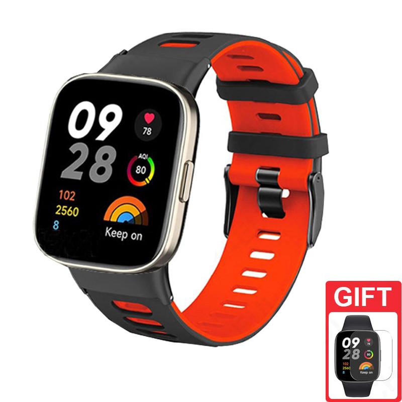 

Силиконовый ремешок для часов, сменный двухцветный браслет для Redmi Watch 4 Redmi Watch 5 Redmi Watch 4 / 5 красный/чёрный