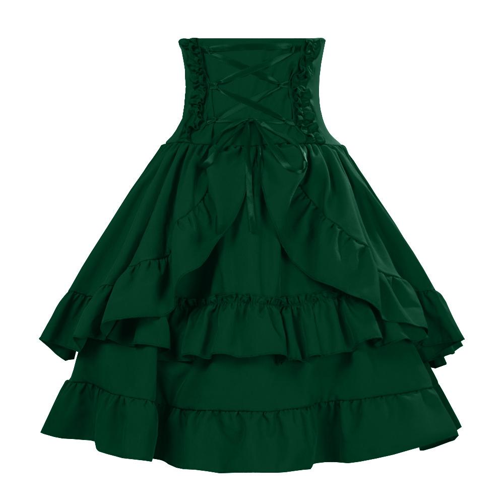 Carnival European and American solid-color women's skirt, mid-length skirt, medieval stage performance costume