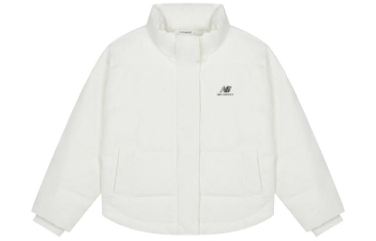 New Balance Down Jackets Women s White Stand Collar Moderate Parka Down Jacket AWJ23331-CIC L