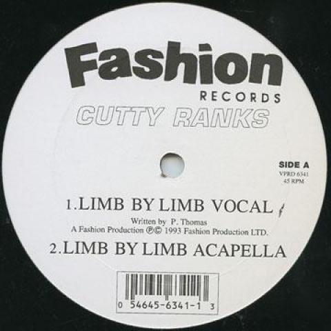 

12inch Record CUTTY RANKS - Limb By Limb (Vocal, Acapella, Hip VP126341 Fashion US 1993 US Reggae, Ska & Dub