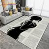 Tappeto da salotto con poster di bellezza sexy in bianco e nero, tappeto per soggiorno, camera da letto, divano, bagno, tappetino antiscivolo, regalo
