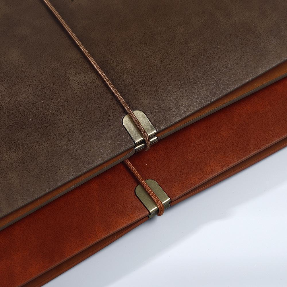 A5 Weicher Einband Lychee-Struktur Spiralblock - Abnehmbarer Leder Business-Notizblock für Besprechungen