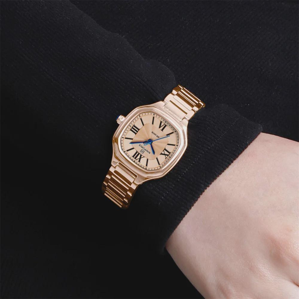 Waterproof Women Watch Quartz Elegant Lady Wristwatch Casual Steel Bracelet Female Girl Clock Rectangle Dial
