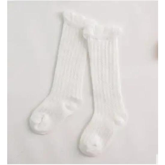 Baby Girls Kids Winter Non-slip Socks Bow Summer Spring Mesh Newborn  Terry Cotton Sokken Princess Knee High Long Socks