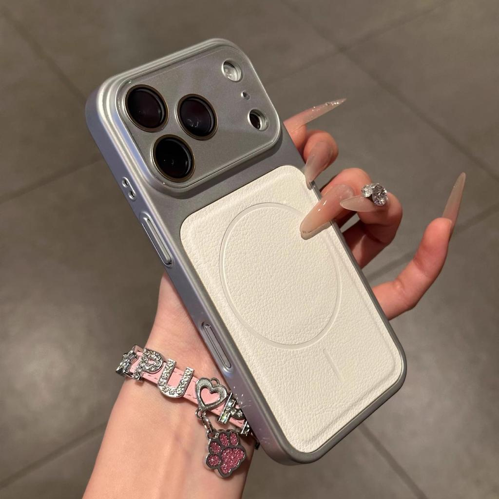Lychee Texture Magnetic Case & Apple 16 Lens Film for iPhone 17 Pro Max