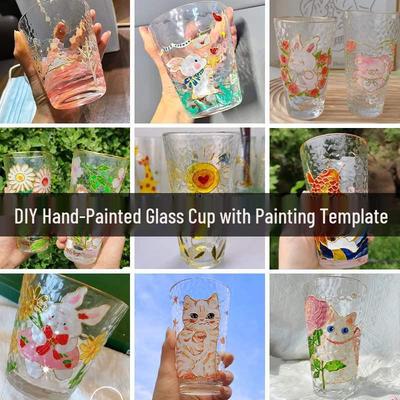 Goldrand strukturierte Glasbecher DIY Kinder Bastel Malset