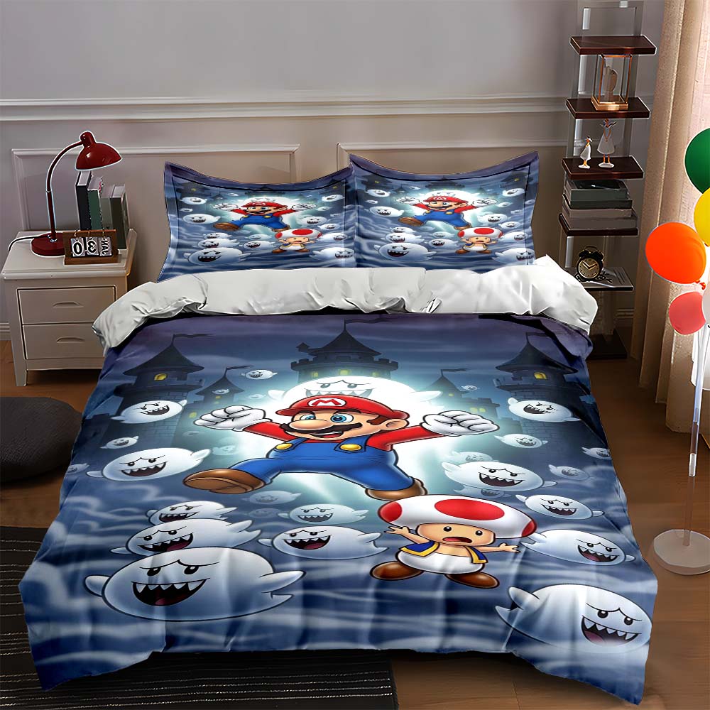 

Mario, Toad, ghosts pattern. Bedding sets Duvet cover sets Duvet covers Pillowcases(1 * Duvet Cover 2 * Pillowcases, without duvet insert) 135x200cm