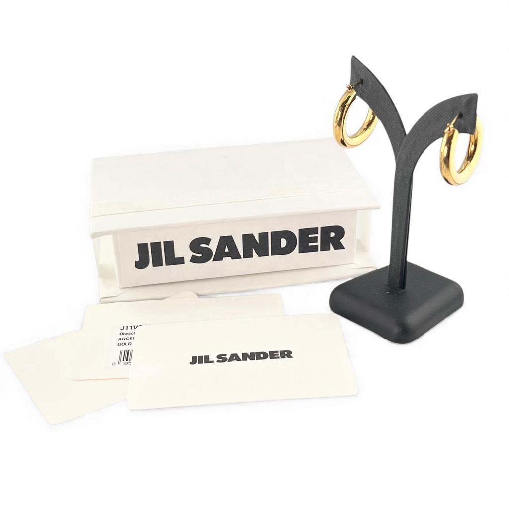 Pristine JIL SANDER Pierce handmade hoops gold SV925 Women J11VG0002 Used