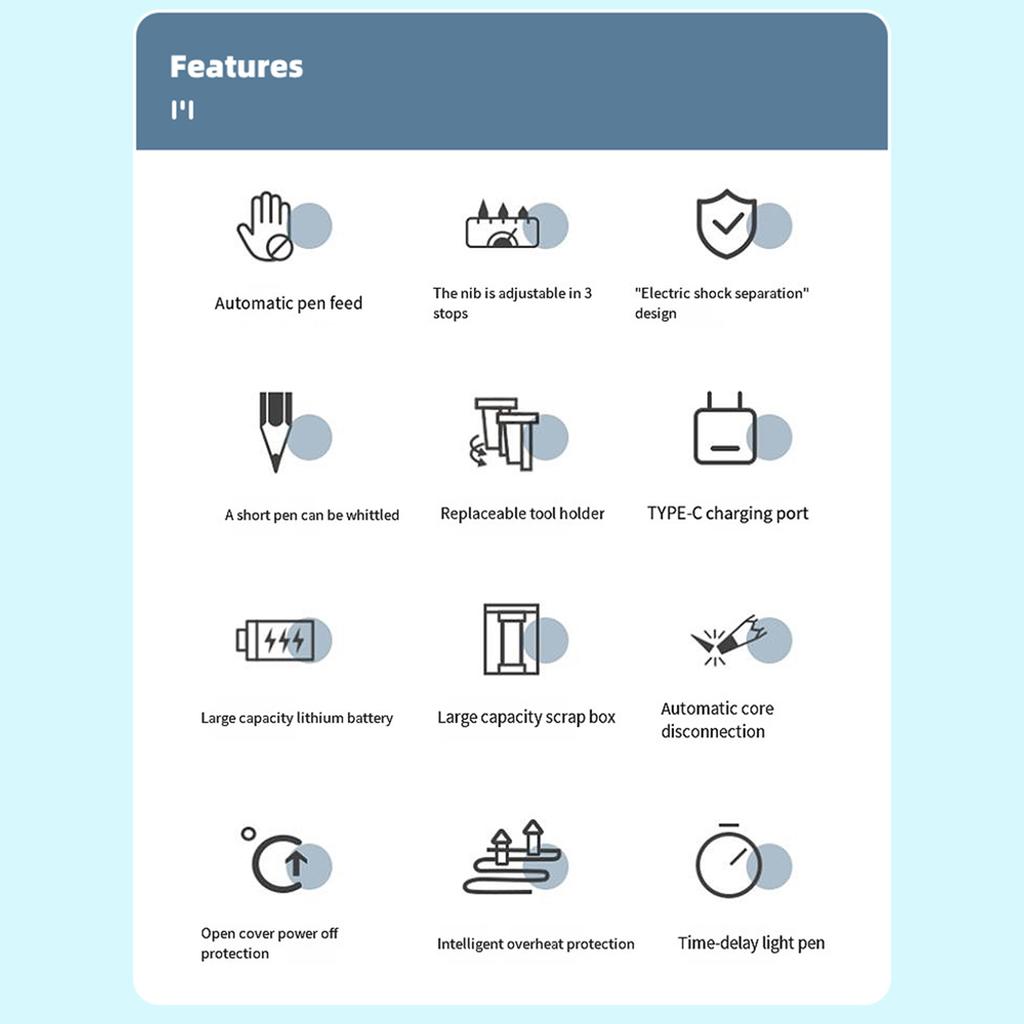 Automatic Electric Pencil Sharpener Auto Stop Adjustable Sharpness for 6.5mm 8mm Pencil Round Triangular Hexagonal