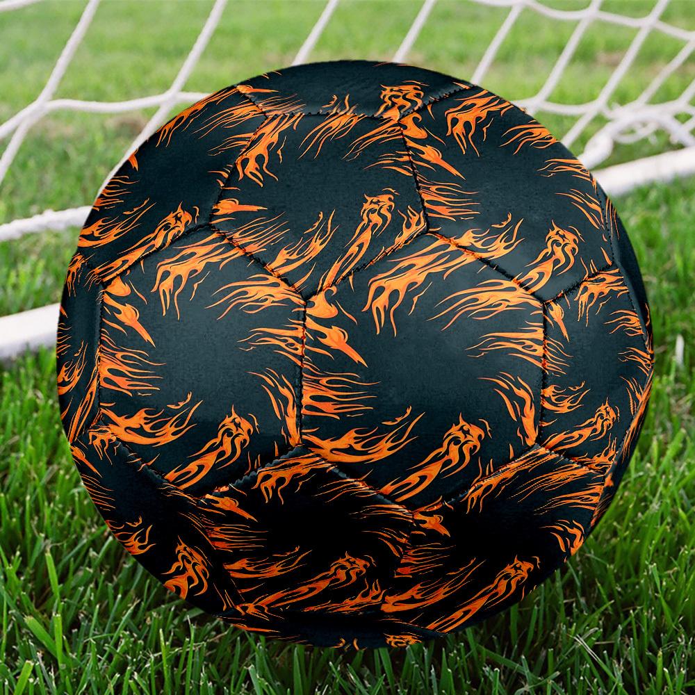 1pc Flame Art Size 5 Soccer Ball Professional Match Training Football Indoor &Outdoor Sports Ball Lightweight Durable C6511