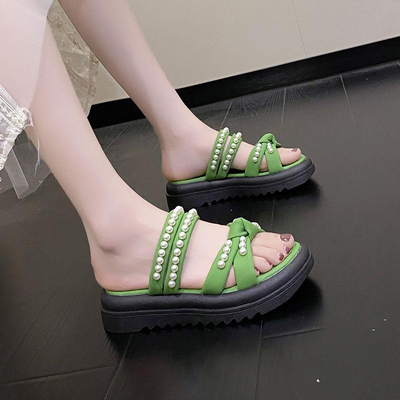 Woman Shoes Pearl Platform Bow Sandals for Women Vip on Sale Shoe Asian Size Wholesale Cheap Liquidation The Best Sandal Pvc