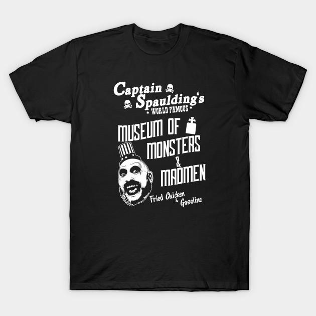 Men Black Print T-shirt Captain Spaulding Museum V2 No-Cut Transfer Paper Print Cotton Tshirt 4XL чёрный