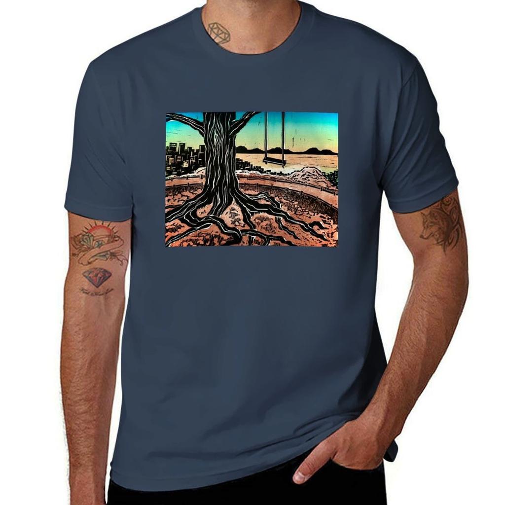 Sunrise On Bernal Hill Tshirt Work Outdoor Short Sleeve Tee