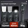 High Strong Power LED Flashlight Bright Tactical Torch with Display Light USB Charging Camping Fishing Emergency Zoom Lantern