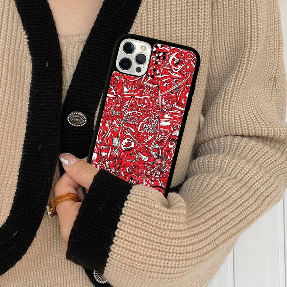 Hot C-Coca Drinks C-Cola Phone Case For IPhone 11 12 13 14 15 16 17 Pro Max Plus PC+TPU Cover