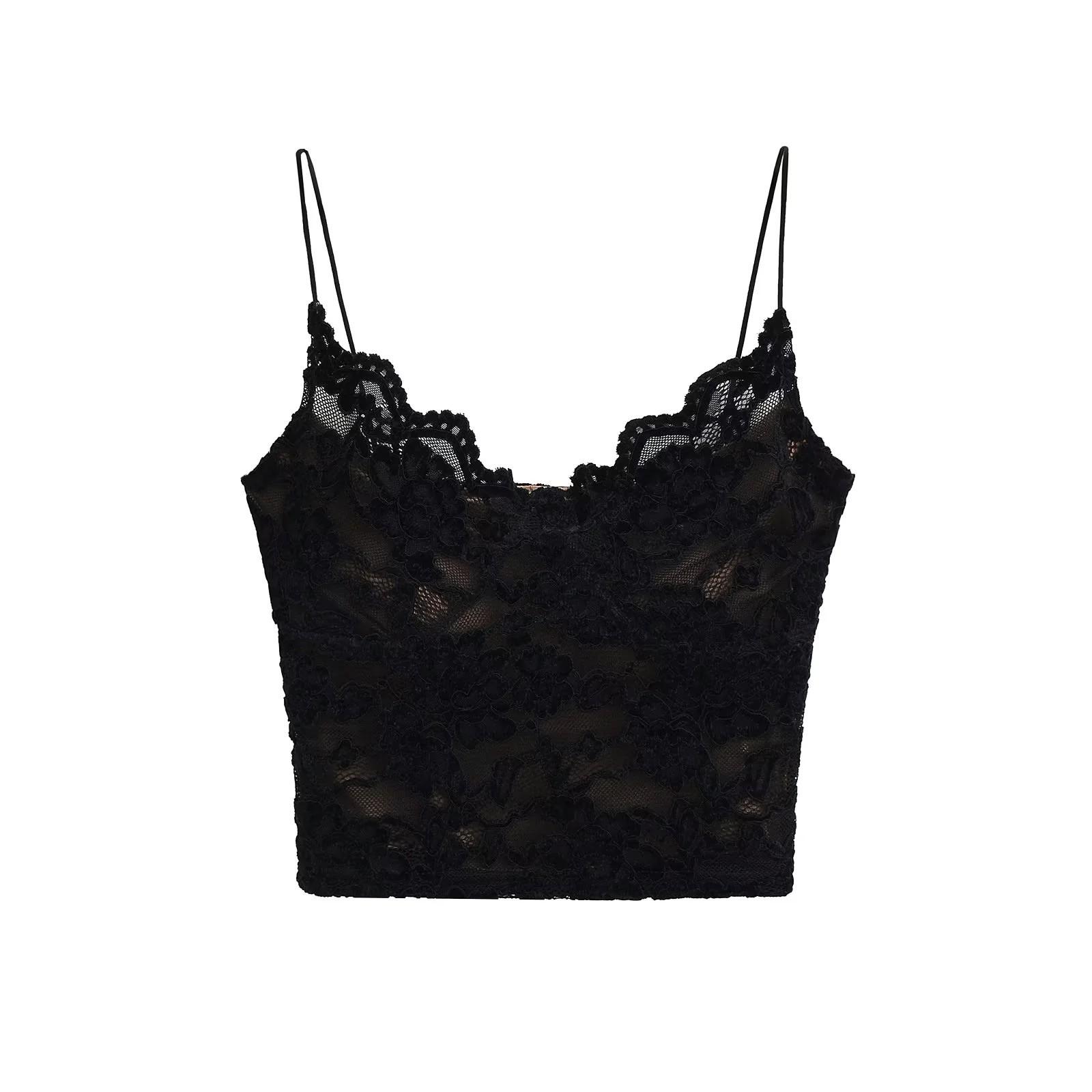 

Кружевной топ-камисоль Pure Desire с подкладкой: Сексуальный универсальный топ-труба Medium чёрный