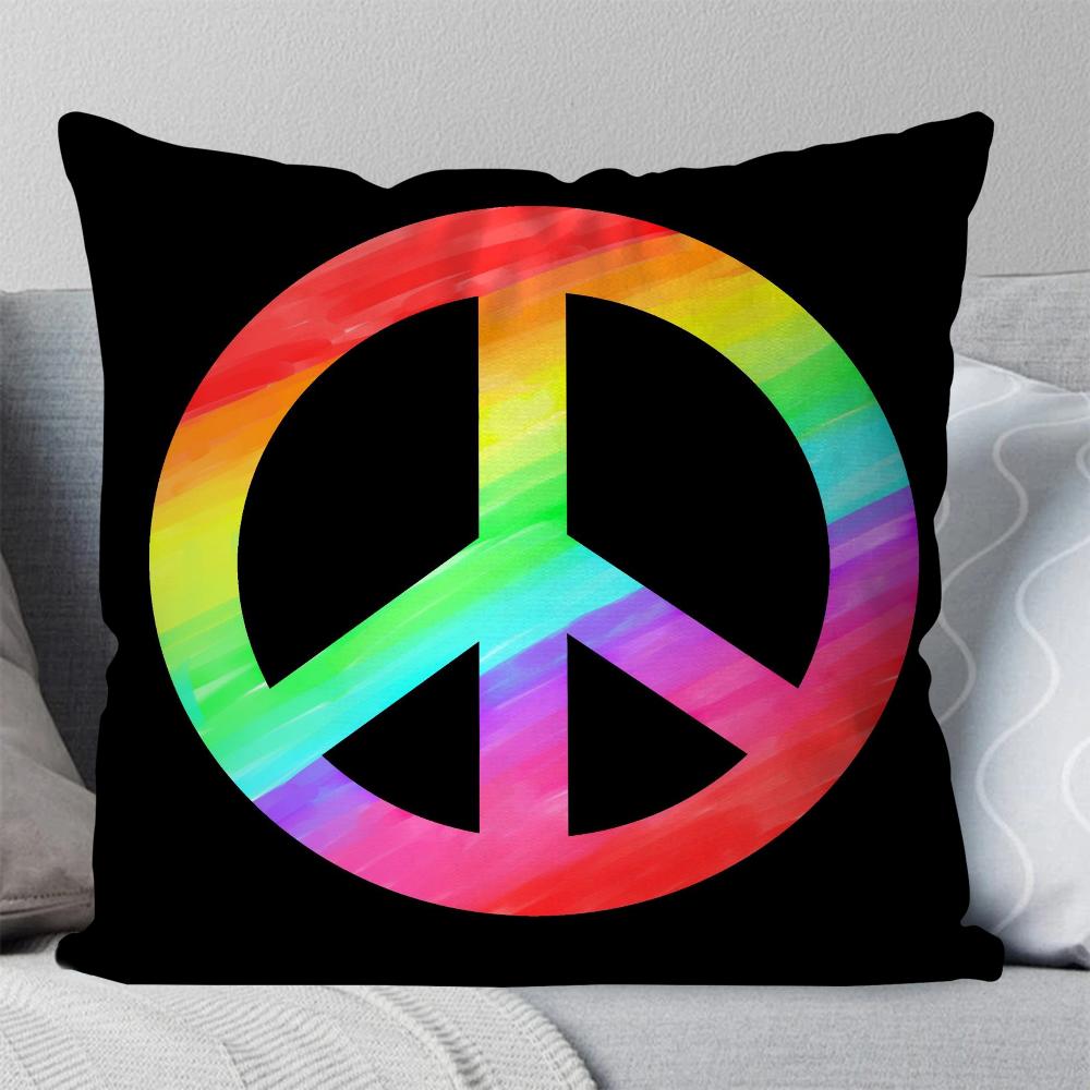

Fashion P-peace Pillow Case Square Pillow Bedroom Sofa Leisure Comfort Cushion Car Living Room Home Decoration 40X40 12x12Inch
