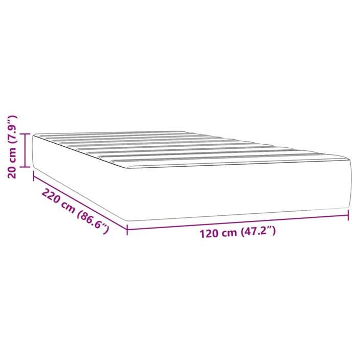 VidaXL Matelas de lit à ressorts ensachés rose 120x220 cm epaisseur 20 cm velours,matelas,matelas de lit,matelas à sommier tapissier