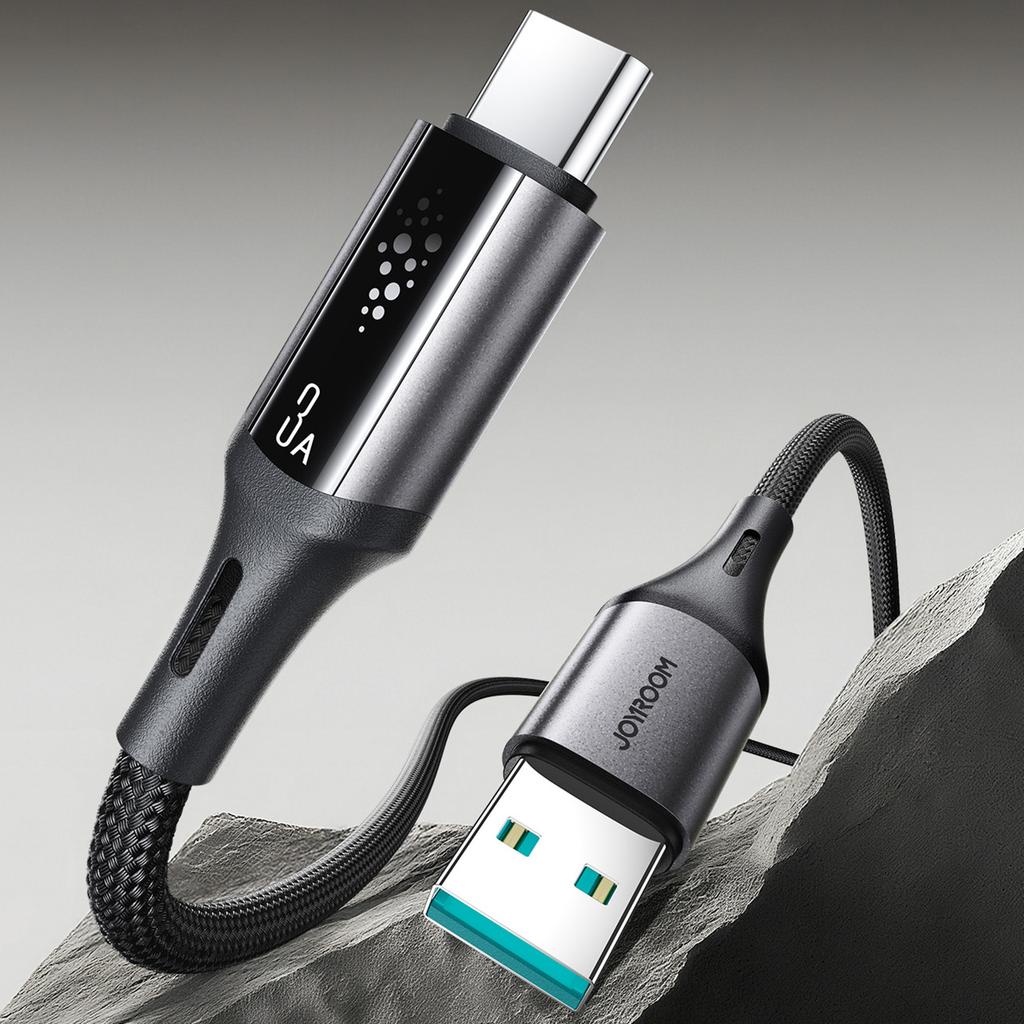 JOYROOM S-A60 1.2m 3A USB-A to Type-C Cable Fast Charging Data Sync Nylon Braided Cord