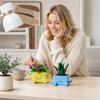 Building Block Flower Bouquet Kit - Artificial Potted Plant Toy Set for Creative Play for Kids