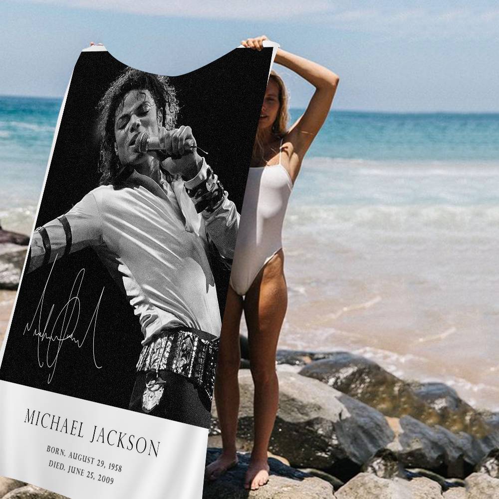 Famoso Cantante M-Michael J-Jackson Asciugamano da Spiaggia in Microfibra Assorbente Asciugatura Rapida Morbido per Yoga Nuoto Resort Arrampicata