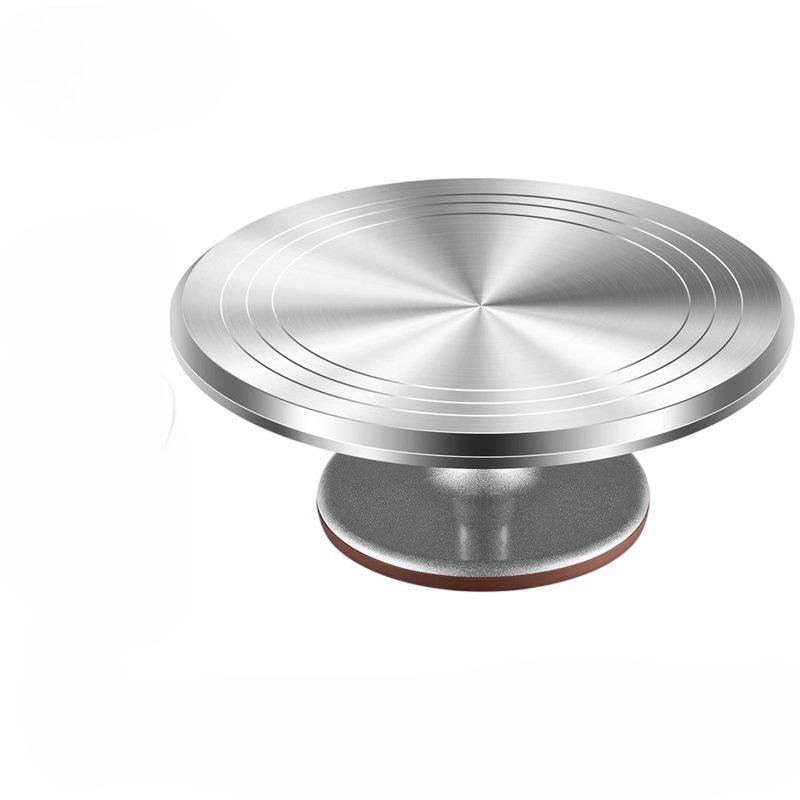 1Pc Aluminum Alloy Turntable 12 Inch Cake Baking Turntable with Non-slip Pad Bottom Baking Utensils Cake Decoration Supplies
