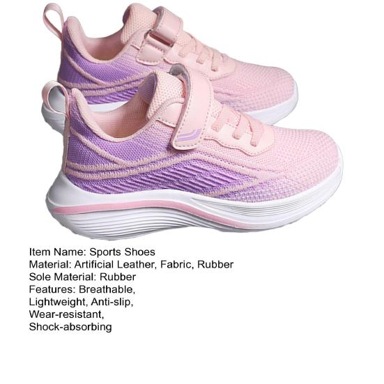 Girls Running Sneakers Kids Sports Shoes Breathable Lightweight Sneakers Memory Foam Insoles Non-Slip Shock-absorbing Footwear