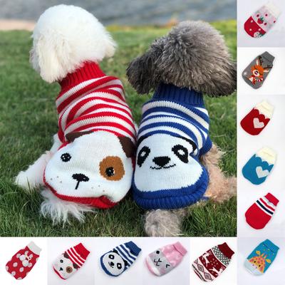 1 ADET Chihuahua Köpek Giysileri Evcil Hayvan Kazak Kedi Mont Sıcak Balıkçı Yaka Örme Yelek Teddy Yavru Köpek Kostümü