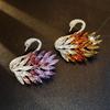 Light Luxury High-Grade Gradual Change Swan Brooch Heavy Industry Imitation Elegant Crystal Brooch Anti-Light Pin