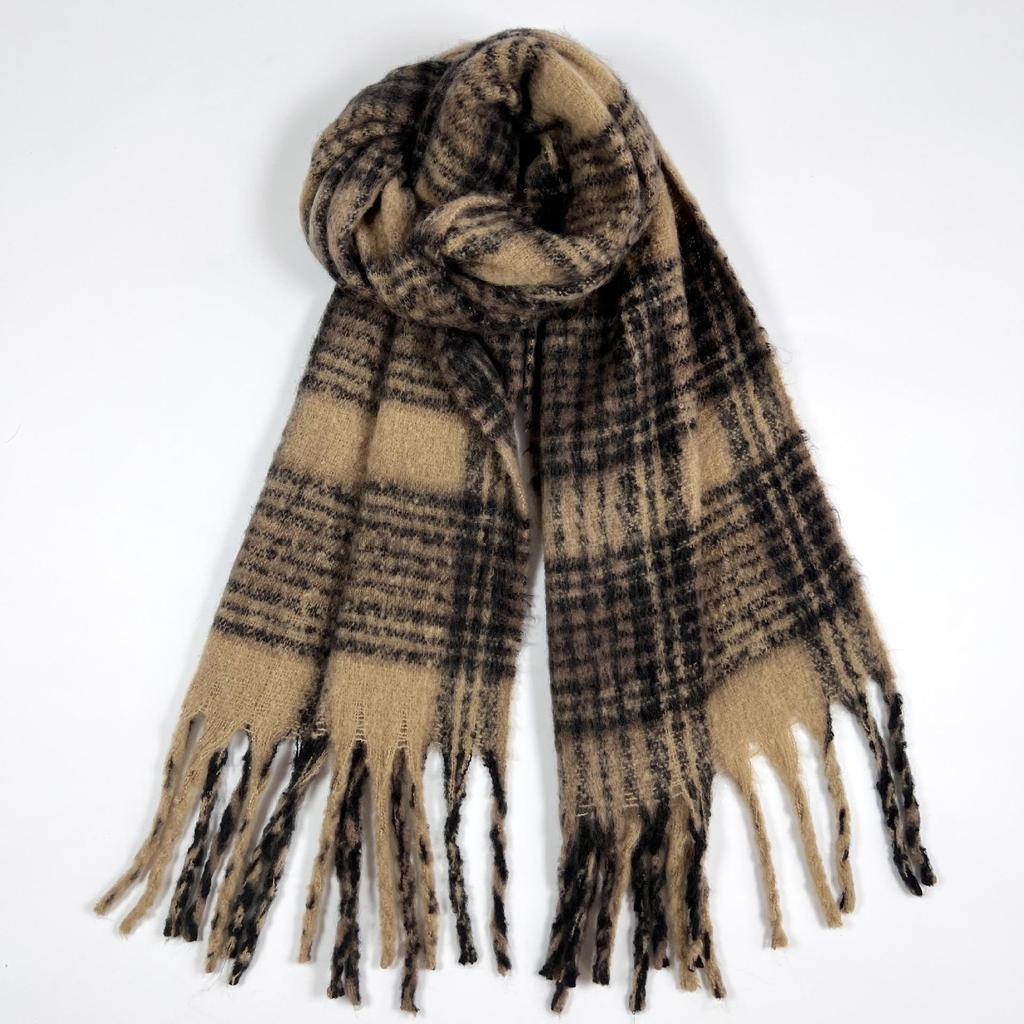 Women's Korean Plaid Mohair Scarf - Warm, Fashionable, Versatile Winter Neck Warmer