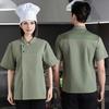 Chef Uniform Sweat-Wicking Stain-Resistant Washable Snap-Button Stand-Up Collar Work Clothes Restaurants Hotels Clubs Chef Coat