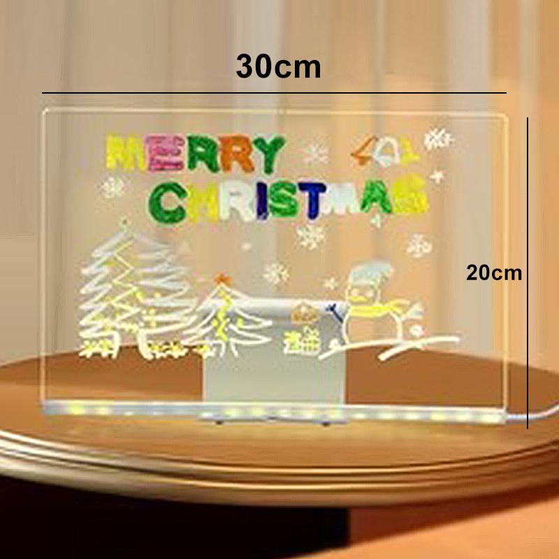 LED Note Board DIY Acrylic Message Board Children‘s Drawing Board With Night Light Colorful Pens Kids Persent Birthday Gift