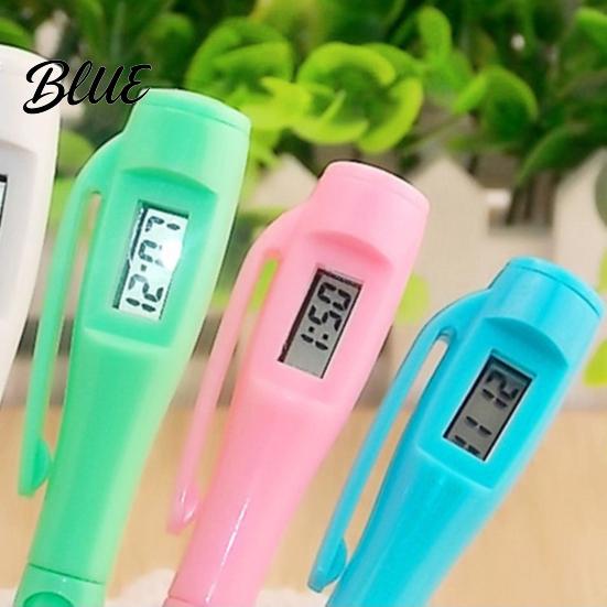 Pen Digital Watch Lightweight Clip Design Plastic Ballpoint Electronic for Writing Roller Ball