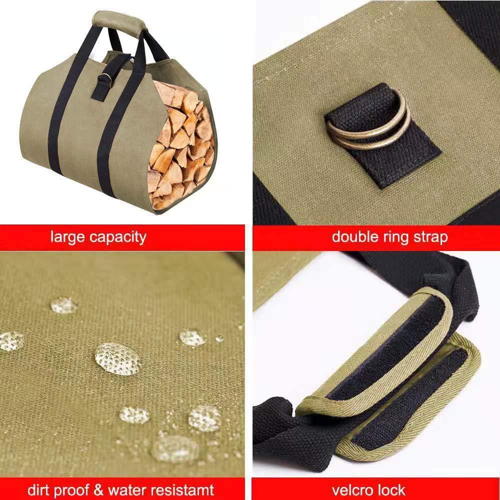 Roomier Design Firewood Storage Bag Water-Proof Scratch-resistant Wood Log Carrier Outdoor Camping Firewood Holder Wood Carry Bag Practical Use