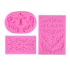 3Pcs Baroque Style Silicone Mold Flexible Non-Stick Flower Lace Mold Fondant Chocolate Decorating Tools for Wedding Birthday