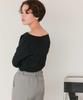 Titibait Long Sleeve AFXN2168 Medium Black Off-the-Shoulder T-Shirt Women's