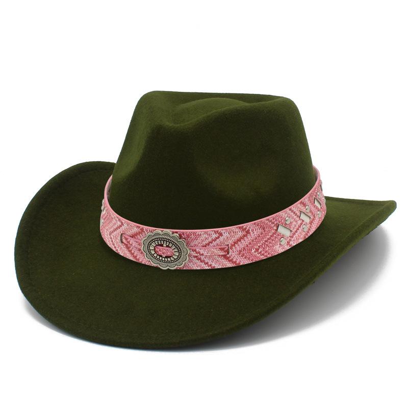 European and American retro style western cowboy hat female elegance crimping design party top hat fashion literary jazz hat